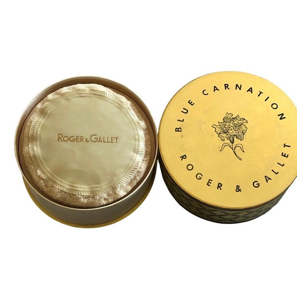 ROGER & GALLET Blue Carnation AftaBath Dusting Powder 6oz NEW RARE Vintage - Picture 3 of 7